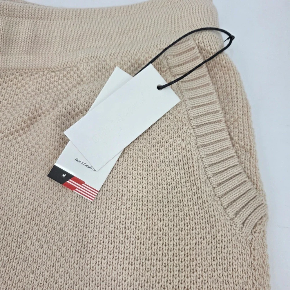 HONOR THE GIFT KNIT SHORTS MENS XL TAN INNER CITY EMBROIDED COMFORT NEW! POCKETS